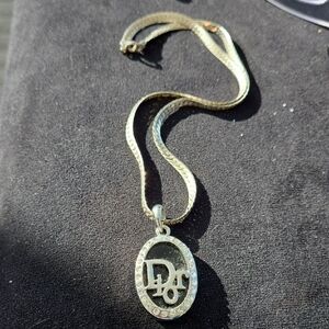 Dior Gold and Silver Pendant Necklace